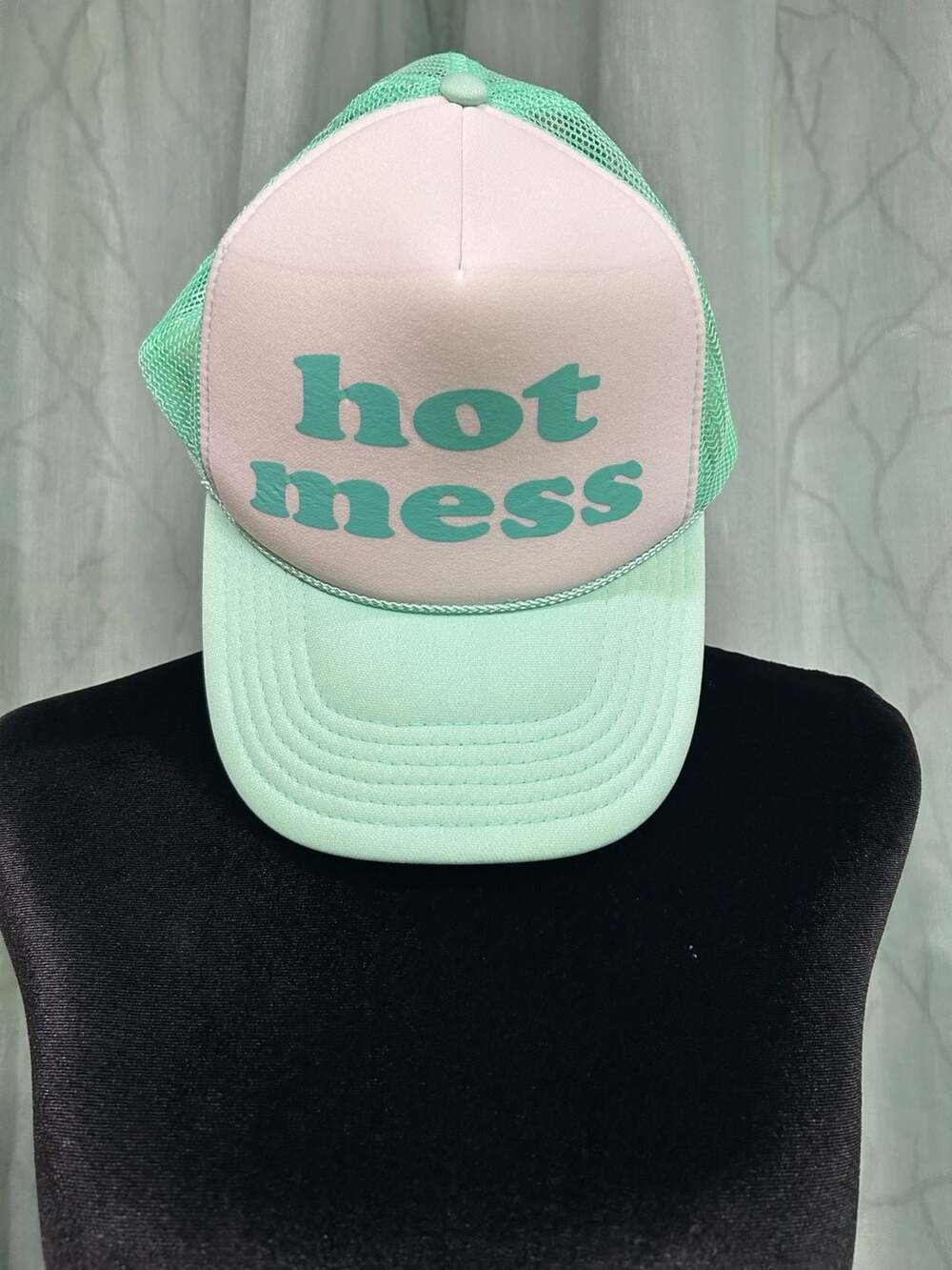 Hot Mess Print Foam Mesh Trucker Hat